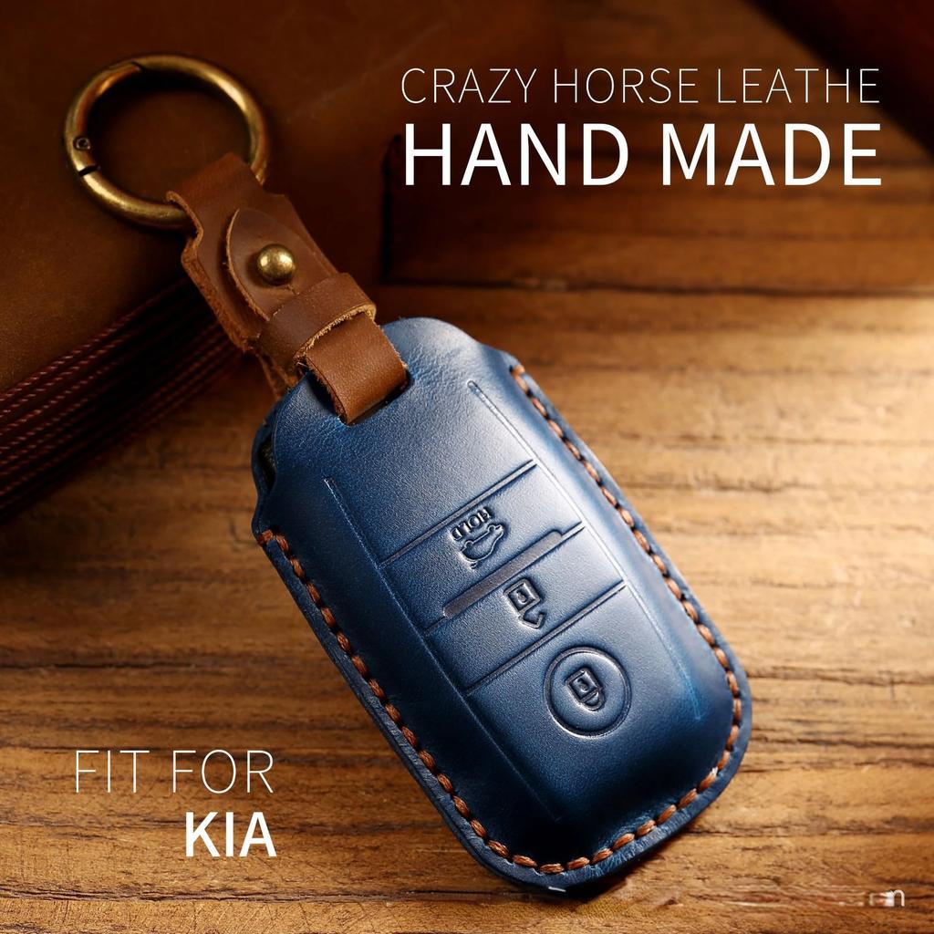 Кожаный чехол для 3-кнопочного автомобильного пульта-ключа для Kia Sportage Cerato Optima K2 K3 K4 K5 Rio Picanto K2 Soul Sorento Ski Sedona