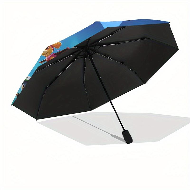 Paw Patrol Kids Birthday Cake Topper Round Umbrella, Cute Umbrella with Cute Design, Portable 3-Fold Compact Umbrella for Men & Women, Valentine's Day