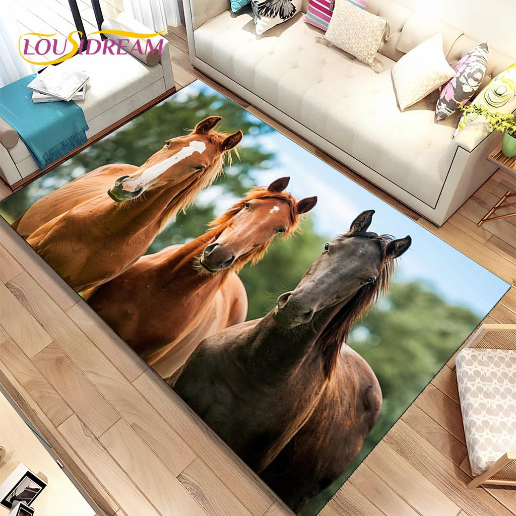 3D животных Pentium Fine Horse Коврик большой, ковер для гостиной, спальни, дивана, коврик для украшения, детский нескользящий напольный коврик
