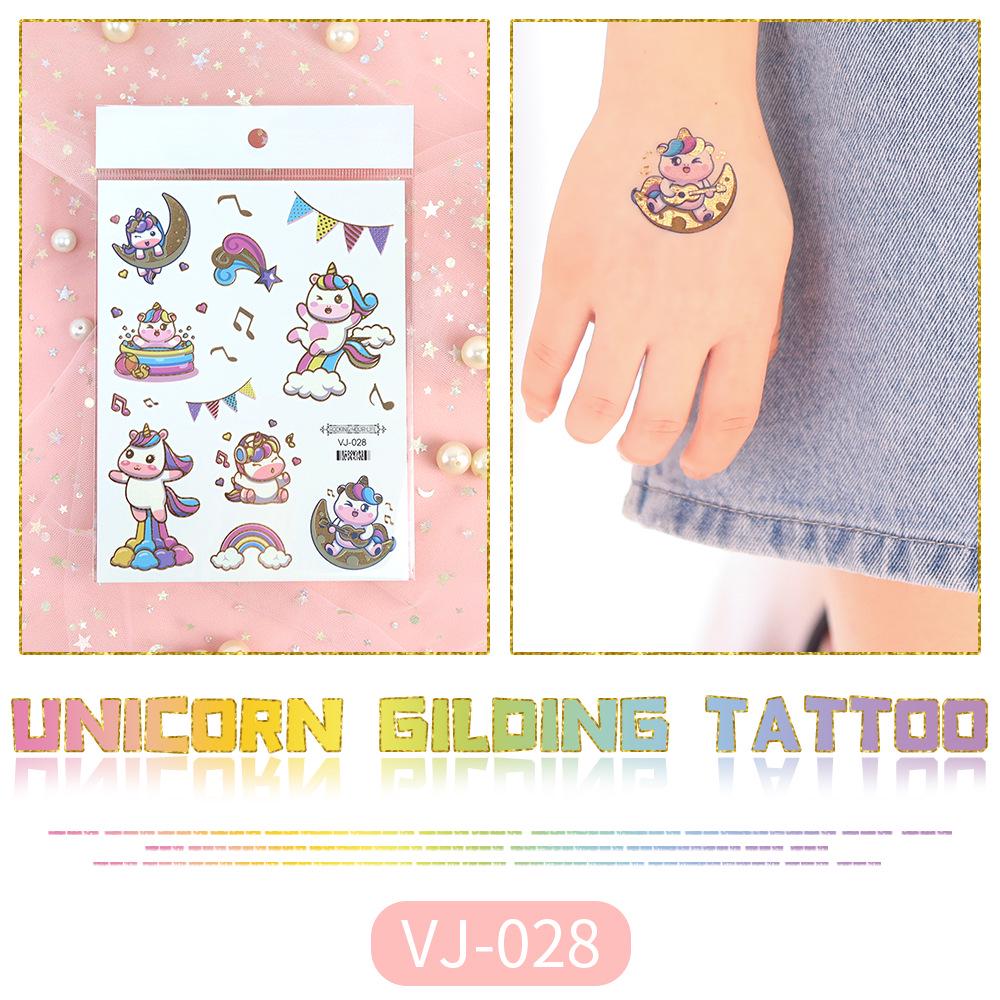 Metallic Unicorn Temporary Tattoos for Kids