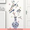 Chinese Style Classical Vase Flower Wall Sticker Rose Lotus Butterfly Decoration Decals Removable Wall Art Home Decor