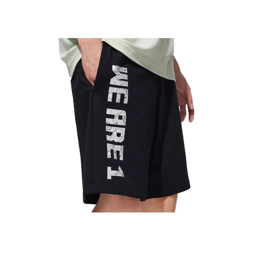 Li-Ning Мужские свободные вязаные спортивные шорты совместного бренда Wade X Glare, черные AKSS527-1