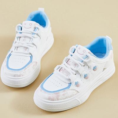 Модная плоская обувь Весна Новые туфли с круглым носком, шнуровкой спереди, вставками, мягкой подошвой, противоскользящие, износостойкие, низкие спортивные туфли