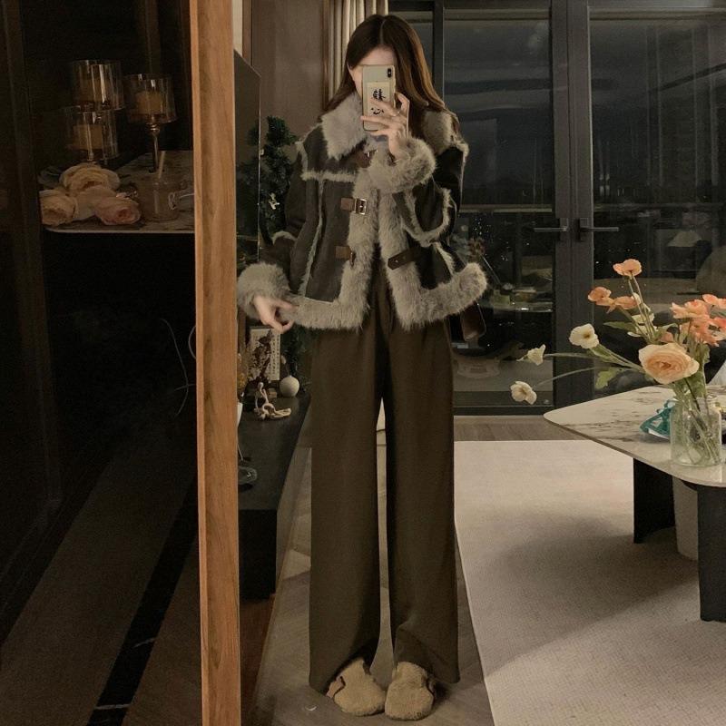 Новый имитация лисьего меха цельный утолщенный пирог преодолеть меховой воротник меховая куртка женская зимняя меховая куртка