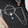 Crescent Leaf Witch Hair Stick Alloy Gem Leaf Hairpin Retro Crystal Hairpin Gift Occasions