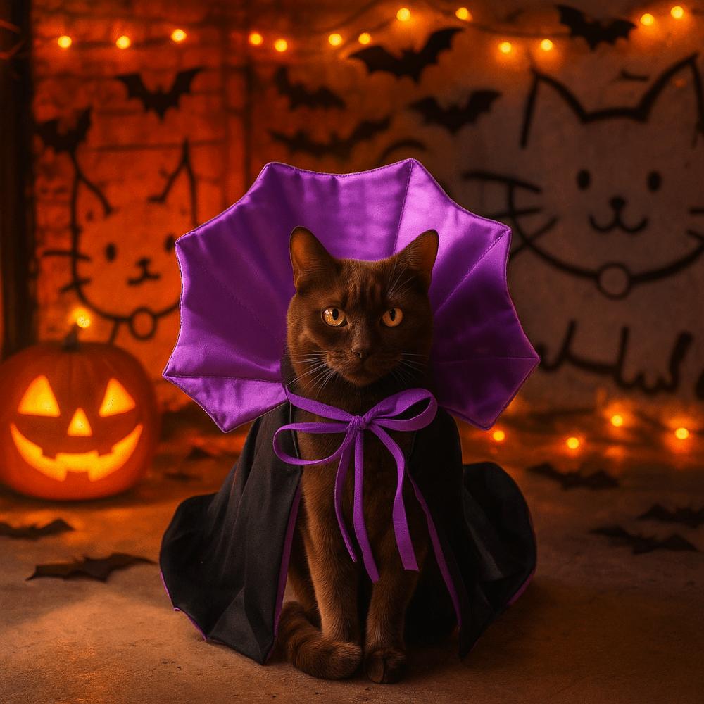 Stand-collar Halloween Pet Costume Comfortable Kitten Puppy Dress Cat Cosplay Cloak  Animal