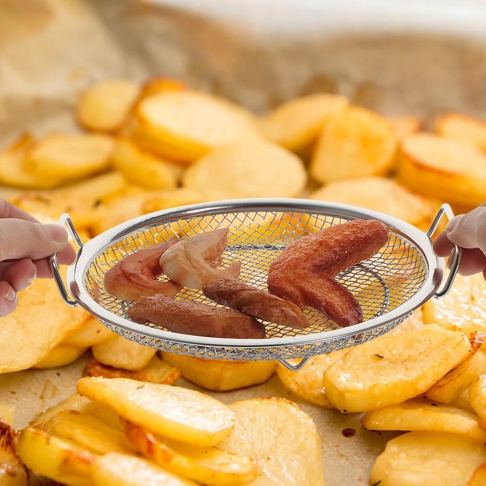 Rust-proof Tempura Drip Pan Mesh Air Fryer Drain Basket Steaming Rack Oil Filter Tray French Fries