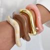 Wide Irregular Resin Bracelet Punk Cuff Bracelet Set New Exaggerated Chunky Bangles  Women