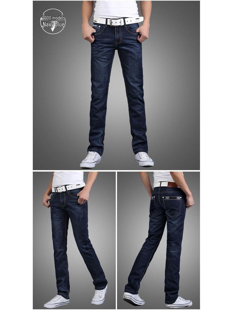 Мужские стрейчевые джинсы больших размеров - Прямые, Свободного кроя, Повседневная деловая одежда, Осень/Зима