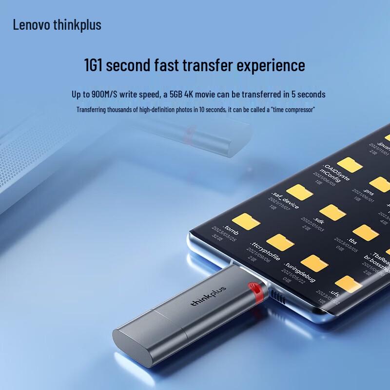 Lenovo Thinkplus TSU305 512 ГБ Двойной USB-C/USB 3.2 Твердотельный U-накопитель, 1000 МБ/с