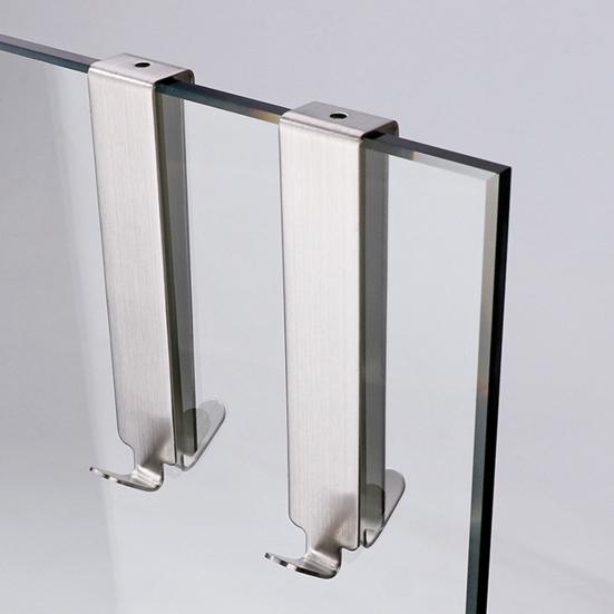 Двухсторонние крючки из нержавеющей стали без сверления, крючок для полотенец для стекла