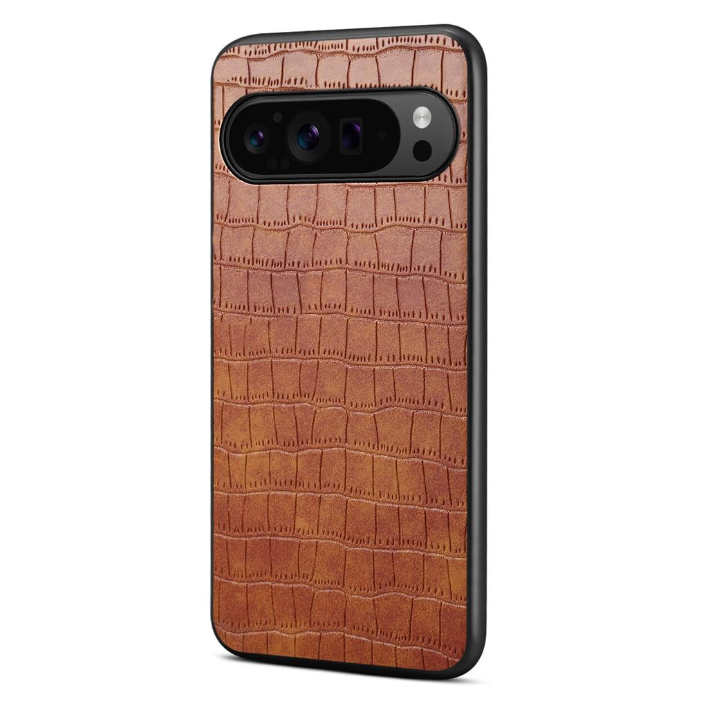 For Google Pixel 10/Pixel 10 Pro Case Crocodile Texture Design Leather Slim Back Cover