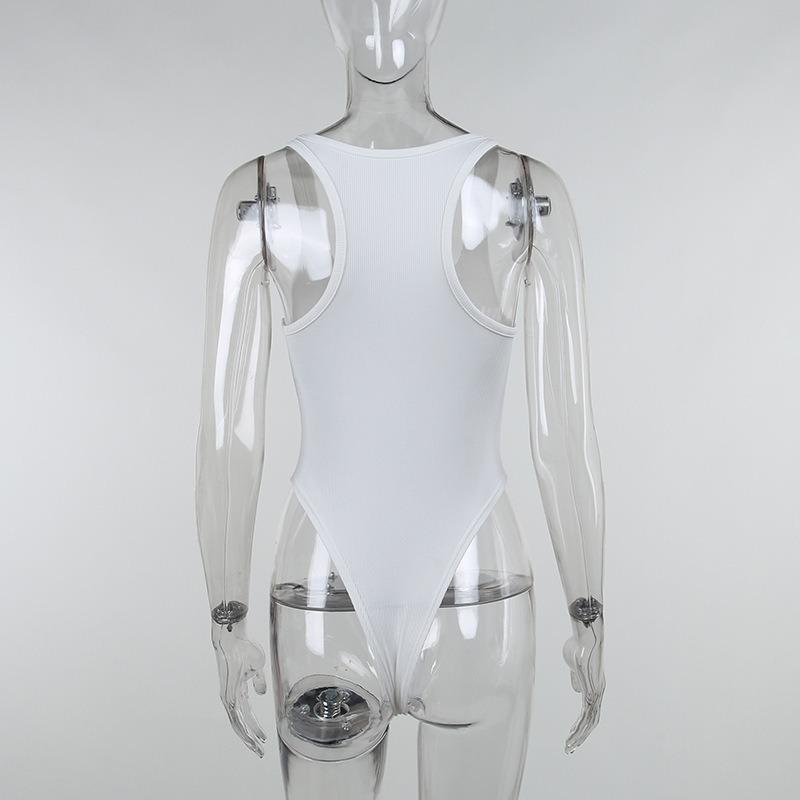 Summer New Casual Sexy Slim Fit Jumpsuits Women Fashion Sleeveless Solid Elegant Women's Bodysuits Simple High Waist Base Ladies Rompers 26432