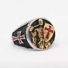 Personalized Retro Knight Shield Cross Men's Ring Jewelry