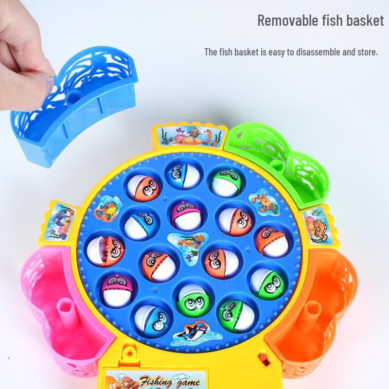 Electric Rotating Music Fishing Toy Set for Kids - Boys & Girls