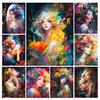 Diamond Painting Woman Flower Diy Full Square Round Drill Rhinestone Embroidery Princess Mosaic Cross Stitch Kits Girl Floral Wall Decor