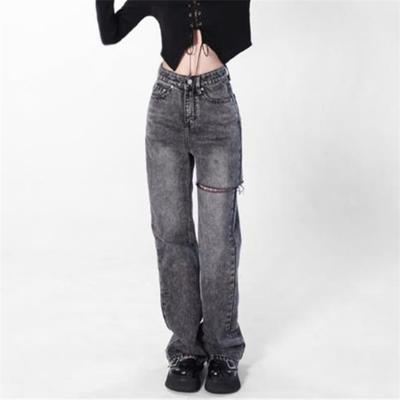 Весна 2022, модные женские рваные джинсы с высокой талией, женские широкие джинсы, мешковатые женские джинсовые капри, брюки, джинсовые брюки для мамы