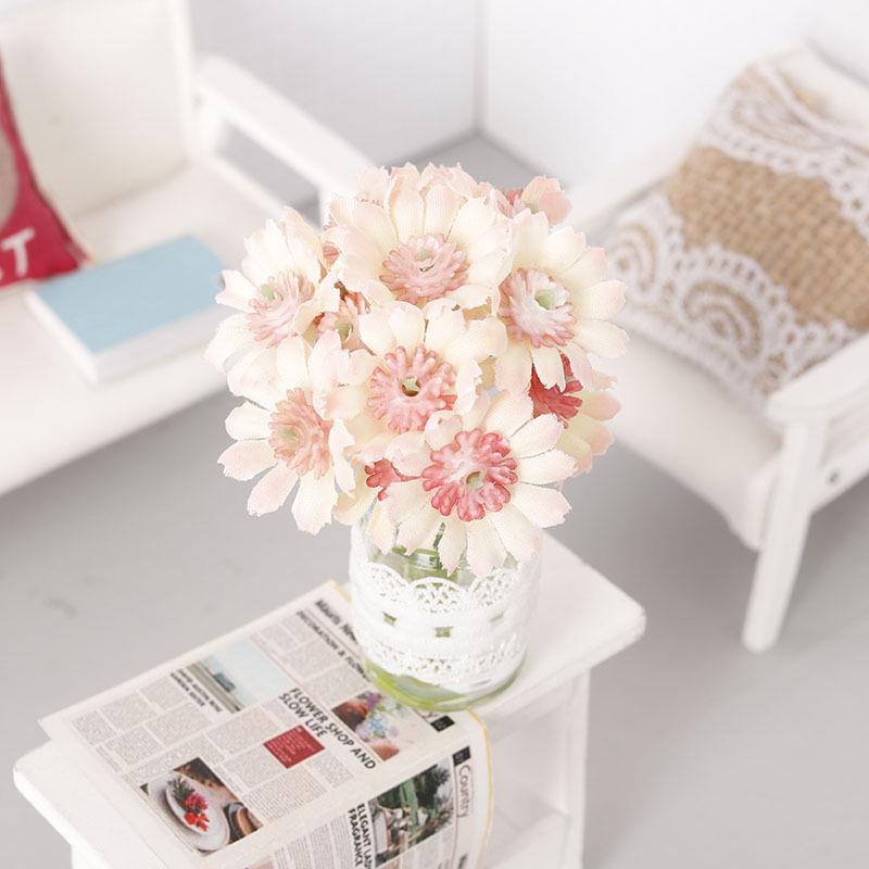 1:12 кукольных хризантем ваза для цветов в горшке модель кукольного домика миниатюрное украшение для дома микросцена цветочная композиция