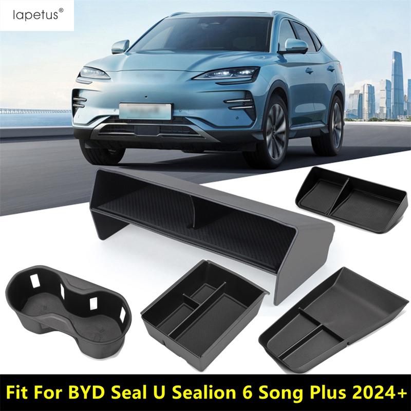 Armrest Storage Box Water Cup Holder Dashboard Container For BYD Seal U Sealion 6 Song Plus 2024 2025 Car Interior Accessories