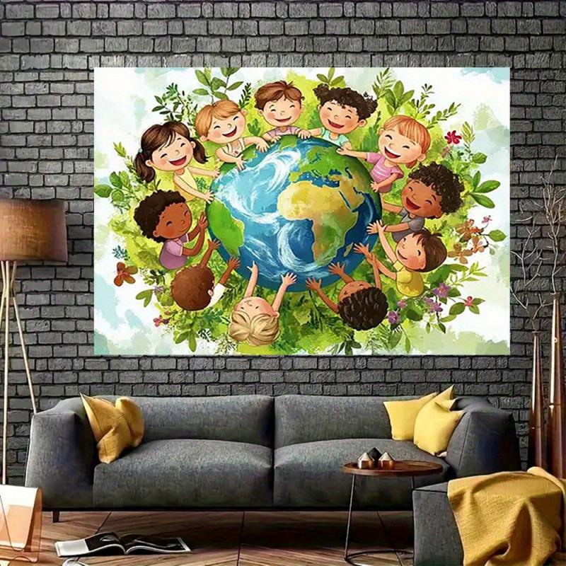 VIKAMA Childrens Fun Earth Guardian Childrens Tapestry Environmental Theme Healing Room Decoration Home Decoration