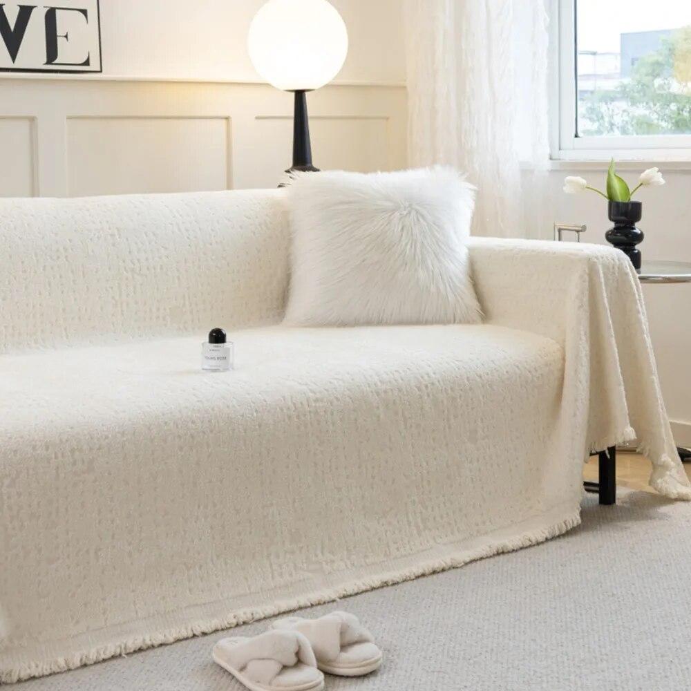 Скандинавские пледы для дивана-кровати, одноместный, четырехсезонный, плюшевый чехол для дивана, защита от пыли и царапин, защитный чехол для двухместного дивана