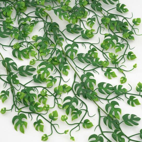 Имитация 5-вилочной лозы Монстера, реалистичный внутренний потолок, не требующий обслуживания, цветочная лоза для круглогодичного украшения