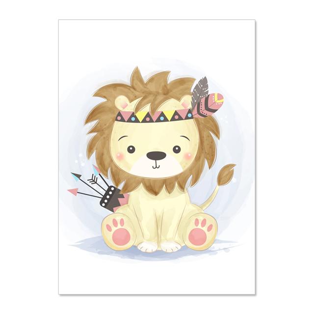 Мультфильм Милые Животные Детская Настенная Живопись Холст Картины Плакаты И Принты Настенные Картины Детская Комната Декор Без Рамки