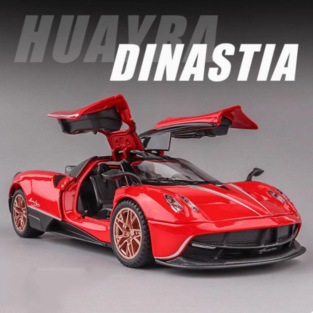 ABAF1 1/32 Pagani Zonda R Diecast Models Huayra Dinastia Alloy Toys Miniature Car Sound Light Pull Back Doors Openned Cars Child Gifts