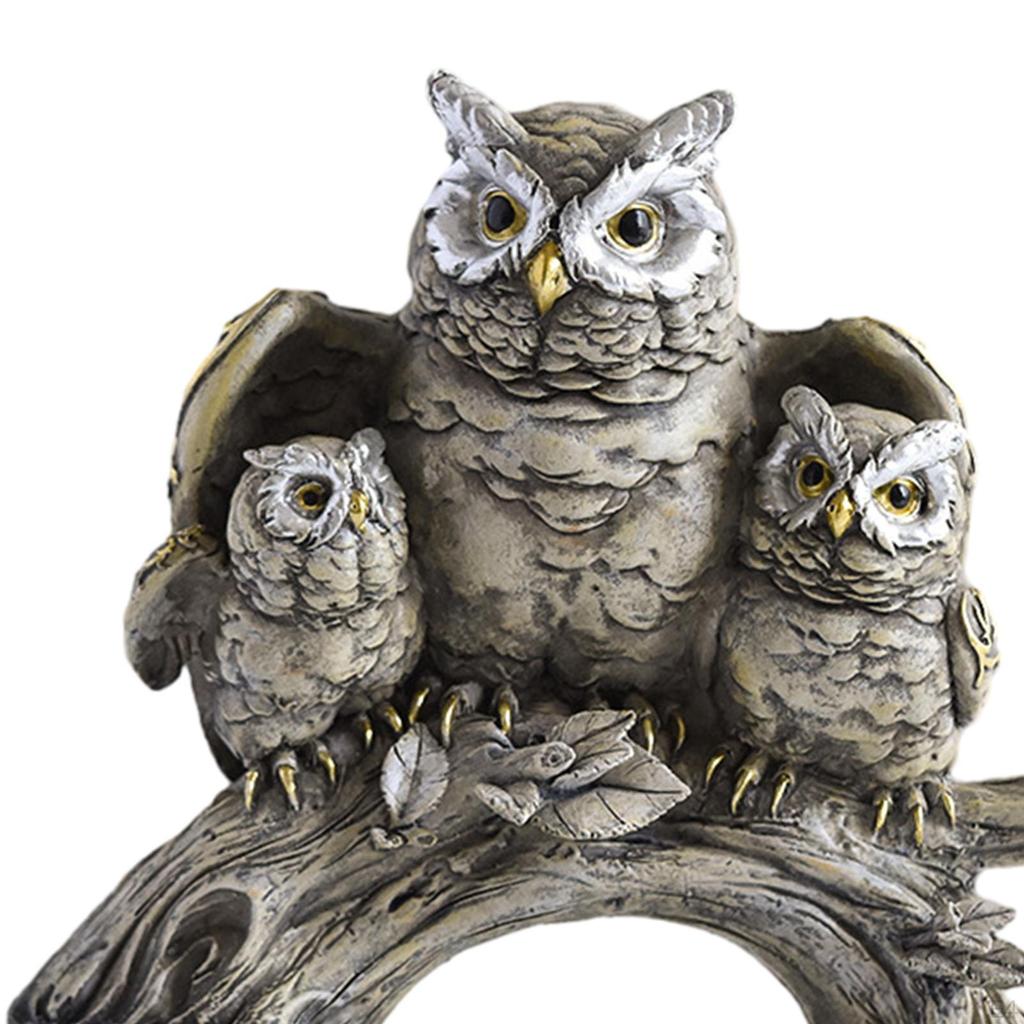Owl Figurines Animal Statue Miniature Figurine Sculpture for Living Room Bedroom