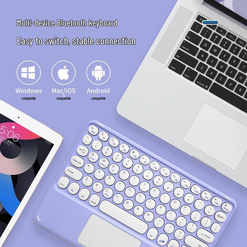 Touch Bluetooth Keyboard & Mouse Set for Huawei, iPads, and Tablets – Wireless Magic Round Cap
