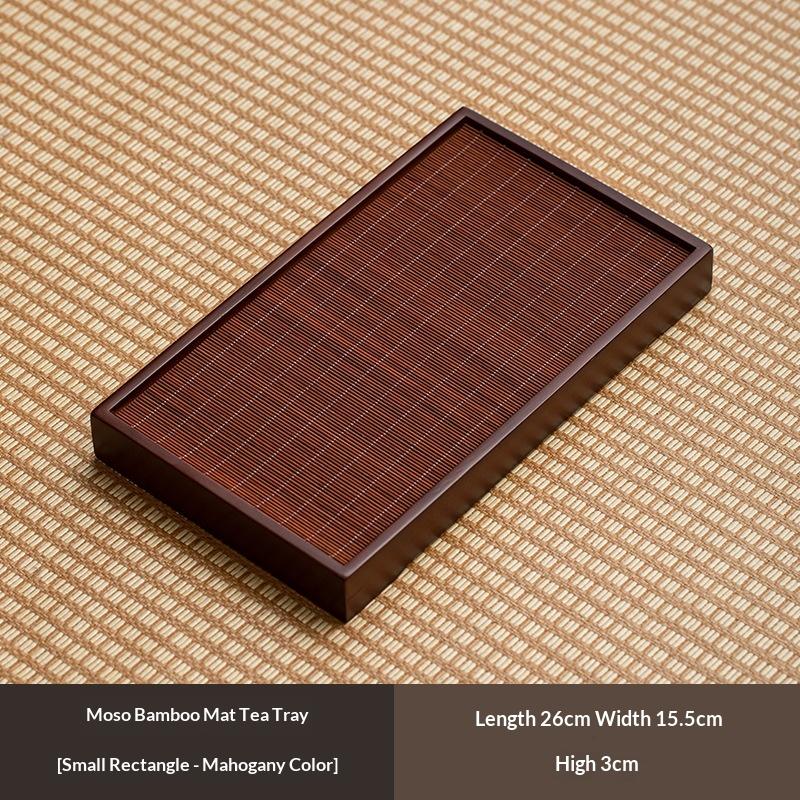 Walnut Wood Bamboo Tea Tray - Chinese Style Minimalist Rectangular Tea Table - Zen-inspired Home Tea Serving Tray