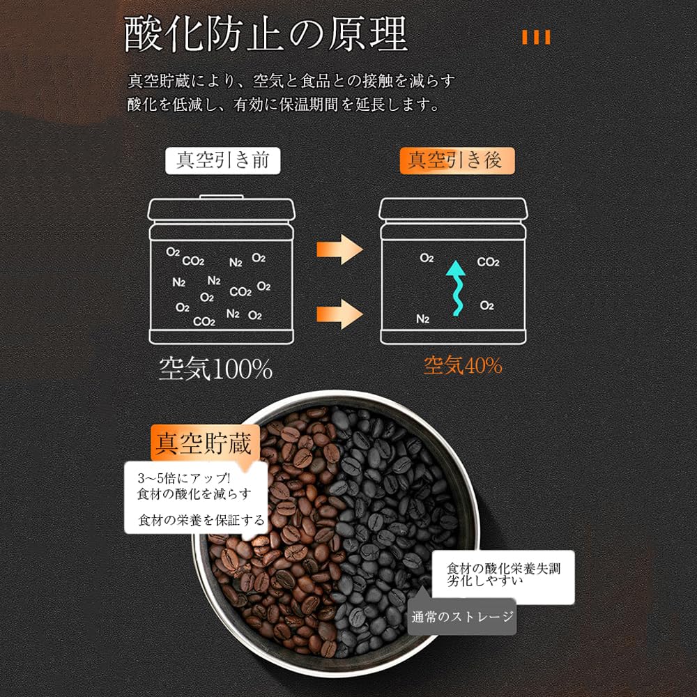 Ruyonku контейнер для хранения кофе 304 из нержавеющей стали для хранения Вакуумная сушка продуктов питания Сохранение влаги Сухая высокая свежесть Окисление Чай Кофе Хранение продуктов Бежевый