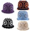 Fleece thread Flower Sun Hat Hollow Bucket Hat Casual Knitted Fisherman Hat  Student