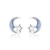 Серьги Blue Star Moon, женские, простые, нишевые, серьги Sense Star Moon, маленькие серьги