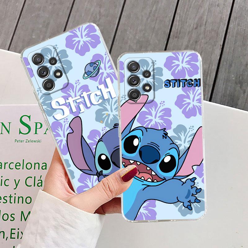 Clear Case For Samsung Galaxy A57 A37 A56 5G A36 Case A55 A54 A35 A26 A07 A17 A16 A06 A34 A15 Soft Shockproof Cover Ohana Stitch