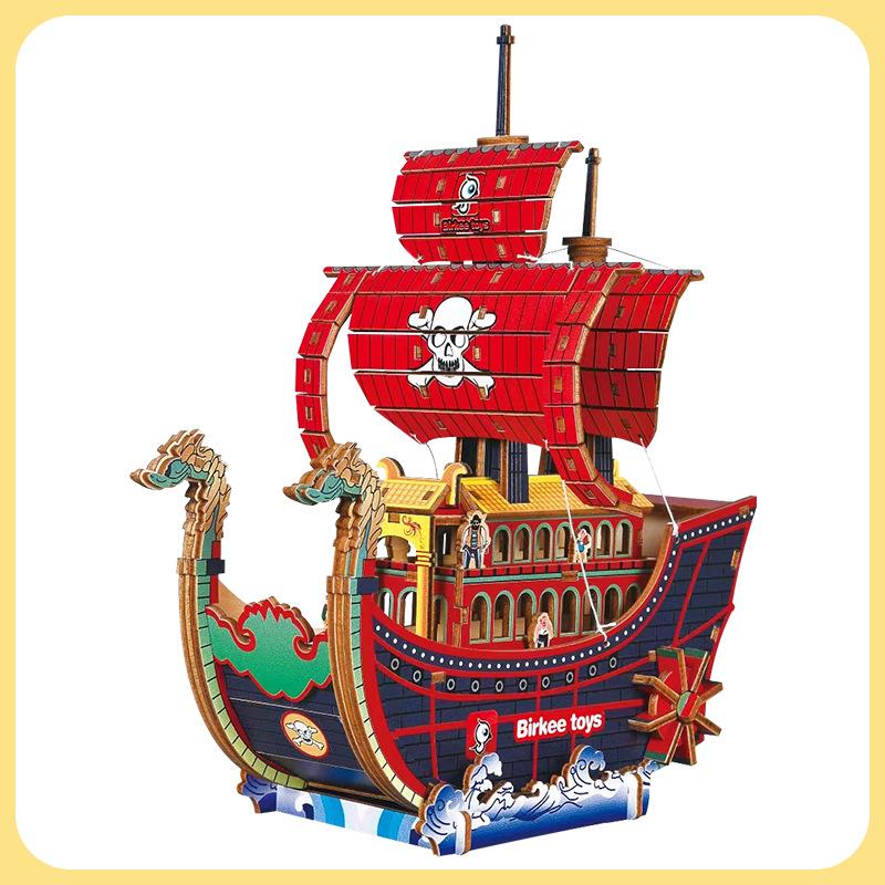 Dawn Wooden Sailing Ship 3D Puzzle Model - Student Handmade Activity Gift