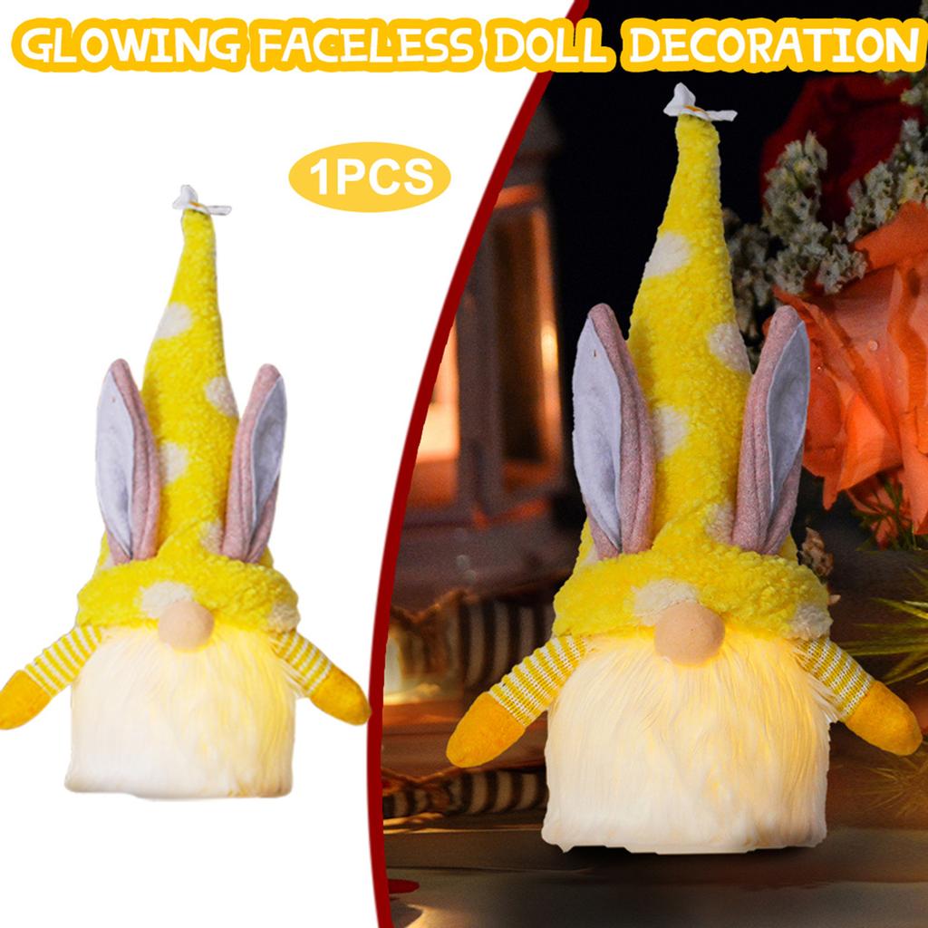 Easter Bunny Decoration Glowing Dwarf Faceless Doll Home Toys 1PC
