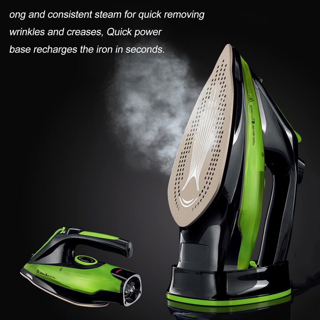 Беспроводной утюг, паровой утюг 2400 Вт, легкий портативный утюг с паровой сушкой для одежды, антипригарная подошва