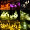 Светодиодная гирлянда на Хэллоуин Тыквы Пауки Скелет Украшение окна Волшебные огни
