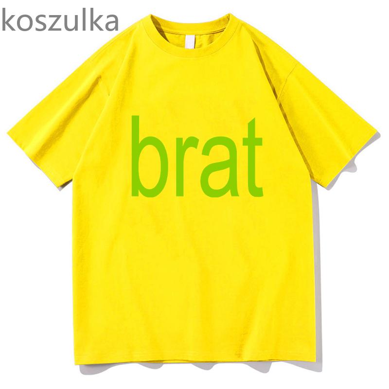 Футболки Charli xcx Brat из чистого хлопка унисекс с рисунком футболка мужская женская летняя мужская футболка большого размера с коротким рукавом