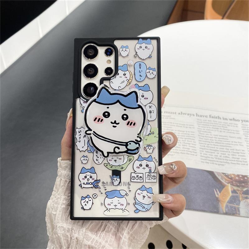 Jiyikawa подходит для чехла для мобильного телефона Samsung s25ultra s24plus магнитная защелка s23ultra мультяшный s22 противоударный.