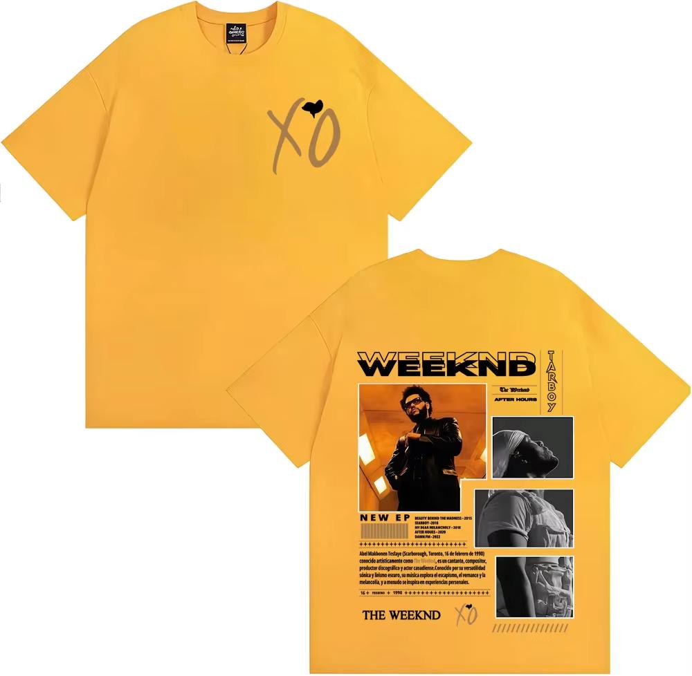 The Weeknd 100cotton Unisexs shirt oversized After Hours album graphics summer Womens Y2k Hip Hop Oneck rock Streetwear Tshirt