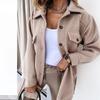 Офисная куртка с лацканами, женская осенне-зимняя повседневная женская верхняя куртка с длинным рукавом, модная деловая куртка-рубашка