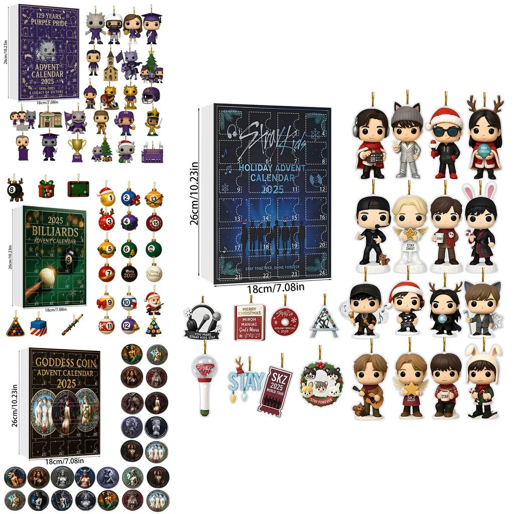 Stray Kids Christmas Advent Calendar With 24 Acrylic Decorations For Holiday Gift Giving