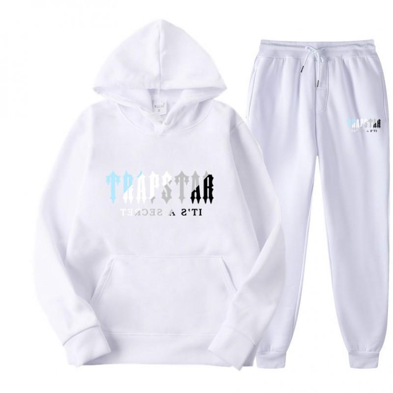TRAPSTAR Hoodie Set Men Women Fleece Tracksuit Winter Streetwear Couple Outfit