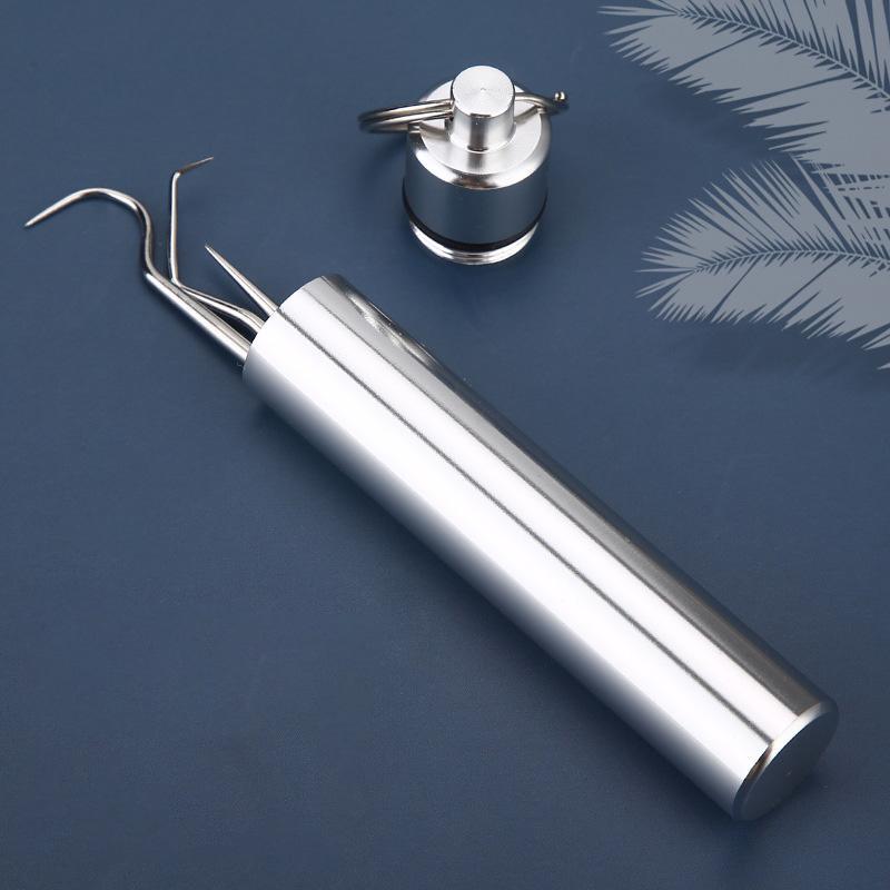 8 шт. Портативный карманный набор зубочисток из нержавеющей стали, многоразовые металлические зубочистки