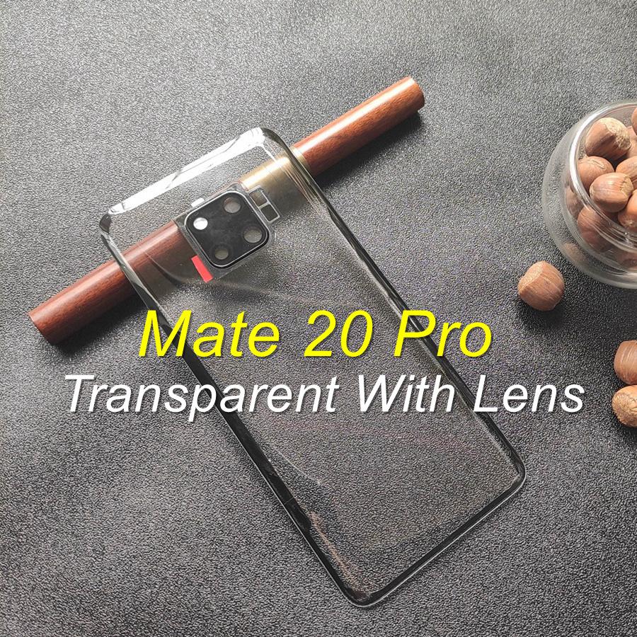 Прозрачное стекло для Huawei Mate 10 20 30 Pro, задняя дверь с аккумулятором и объективом камеры