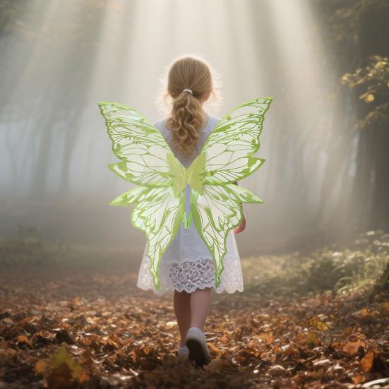 Крылья феи для взрослых и девочек Набор костюма феи-бабочки с цветочной гирляндой, волшебной палочкой, эльфийскими ушами, градиентными органзовыми крыльями бабочки