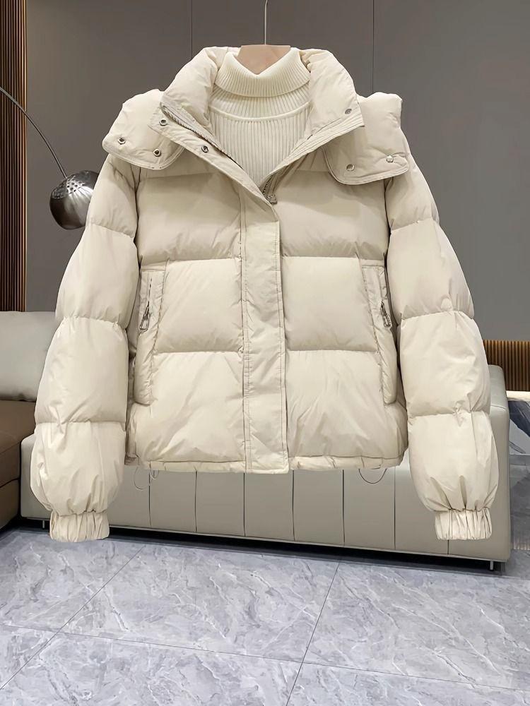 Женская демисезонная хлопковая куртка большого размера с капюшоном, женская короткая пуховая хлопковая куртка, маленькие куртки, зарубежный стиль