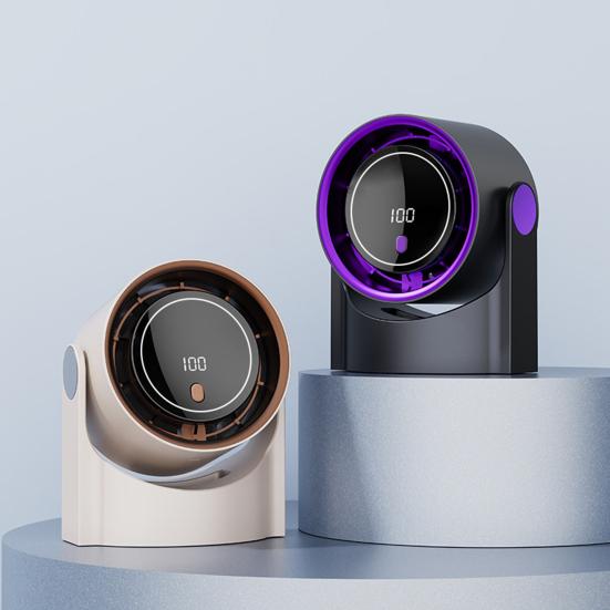 Mini Desk Fan LED Digital Display 100 Speed Adjustable Quiet USB Rechargeable Fan Home Office Outdoor Travel Portable Summer Cooling Fan